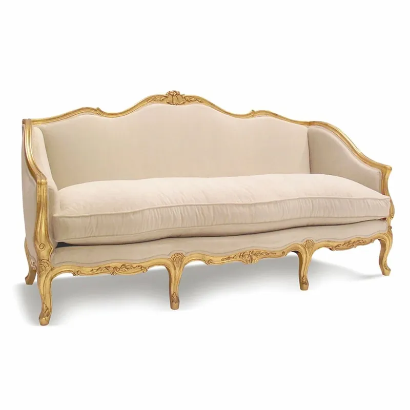 Casa Padrino Luxus Barock Hotel & Wohnzimmer Sofa Beige / Gold 195 cm - Made in Italy Beliebt