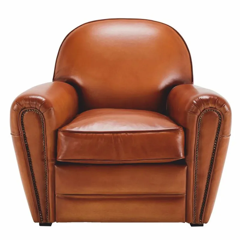 Casa Padrino Luxus Echtleder Sessel Hellbraun / Schwarz 90 cm - Echtleder Möbel Echt