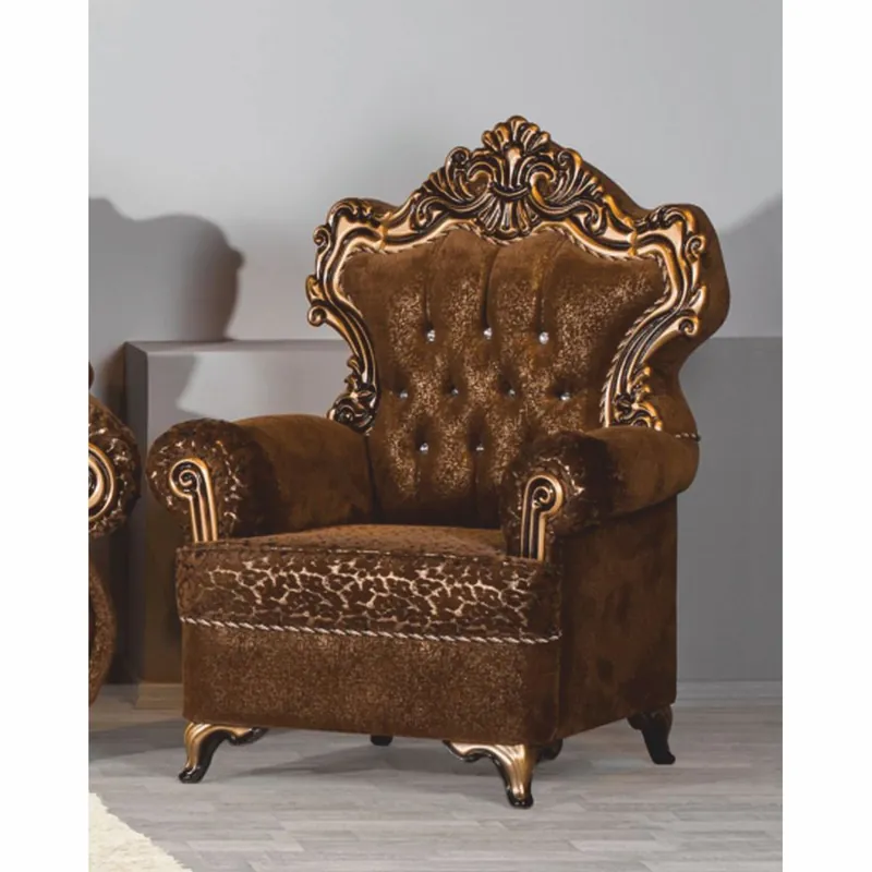 Sonderangebot Casa Padrino Luxus Barock Sessel mit Glitzersteinen Braun / Gold - Barockstil Möbel
