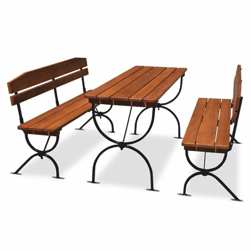Saisonangebot Casa Padrino Gartengarnitur Braun / Schwarz 180 cm - Biergartengarnitur