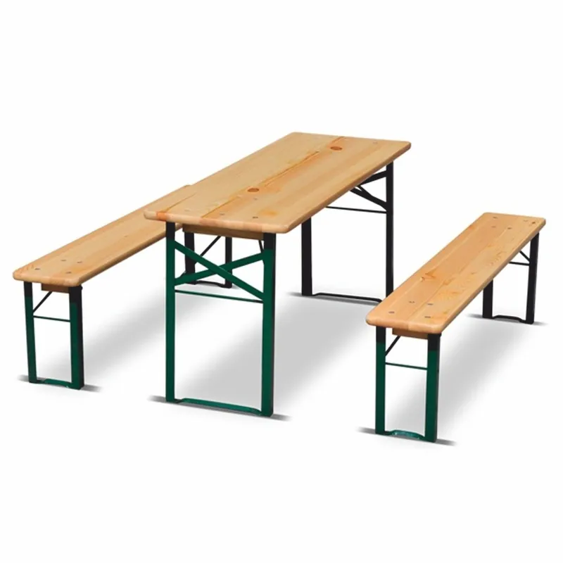 Casa Padrino Gartengarnitur Naturfarben / Grün 220 cm - Biergarten Möbel Knallerangebot