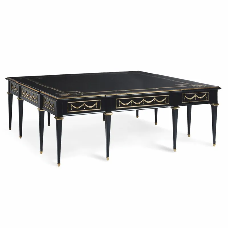 Neu Casa Padrino Luxus Barock Couchtisch mit Glasplatte Schwarz / Gold 127 cm - Made in Italy