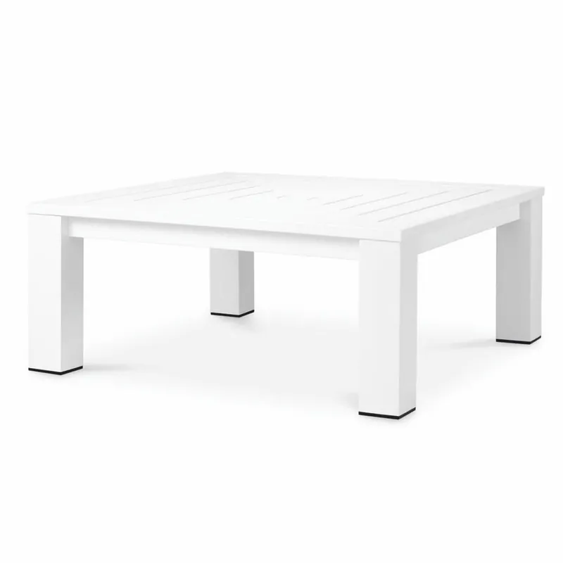 Casa Padrino Luxus Couchtisch Matt Weiß / Schwarz 101,5 cm - Outdoor Garten Möbel Sofort Bestellen