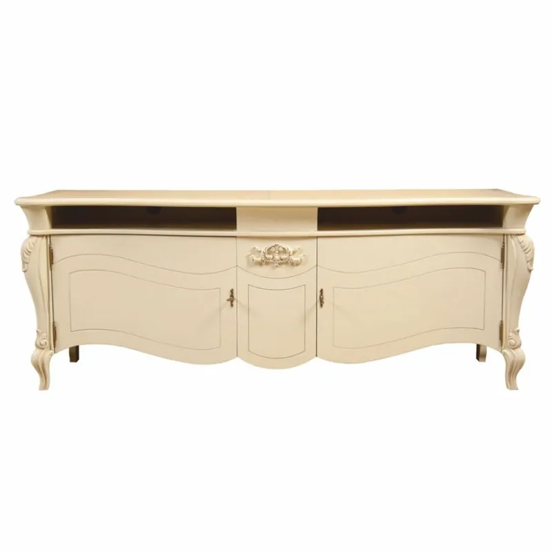Casa Padrino Luxus Barock TV Schrank Creme 187 cm - Barock Wohnzimmer Möbel Aktuell