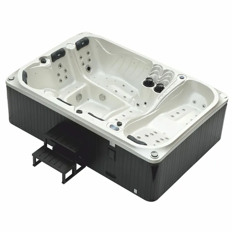Ausverkauf Casa Padrino Luxus Outdoor Jacuzzi Weiß / Schwarz 320 cm - Garten Whirlpool