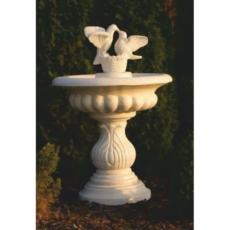 Neuheit Casa Padrino Barock Vogeltränke Brunnen 2 Tauben Sandfarben Ø 79 x H. 120 cm