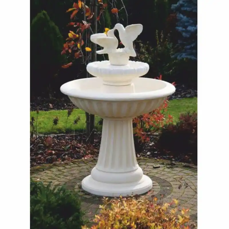 Casa Padrino Jugendstil Springbrunnen 2 Tauben Weiß / Beige Ø 92 x H. 136 cm Sofort Bestellen