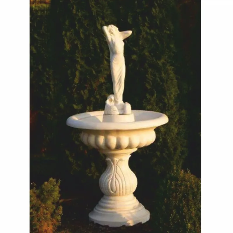 Casa Padrino Barock Vogeltränke Brunnen Frau Sandfarben Ø 79 x H. 156 cm Garantierte Lieferung