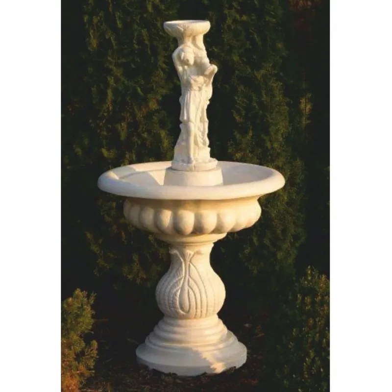 Letzte Chance Casa Padrino Barock Vogeltränke Brunnen Frau Sandfarben Ø 79 x H. 146 cm - Garten Deko