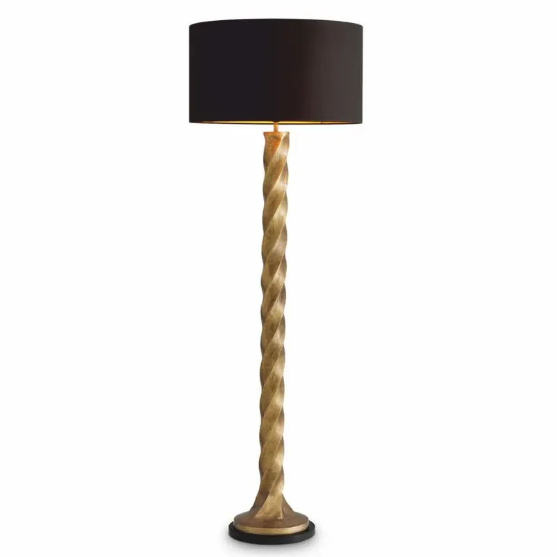 Casa Padrino Luxus Stehleuchte Vintage Messing / Schwarz H. 164 cm - Luxus Leuchten Sale