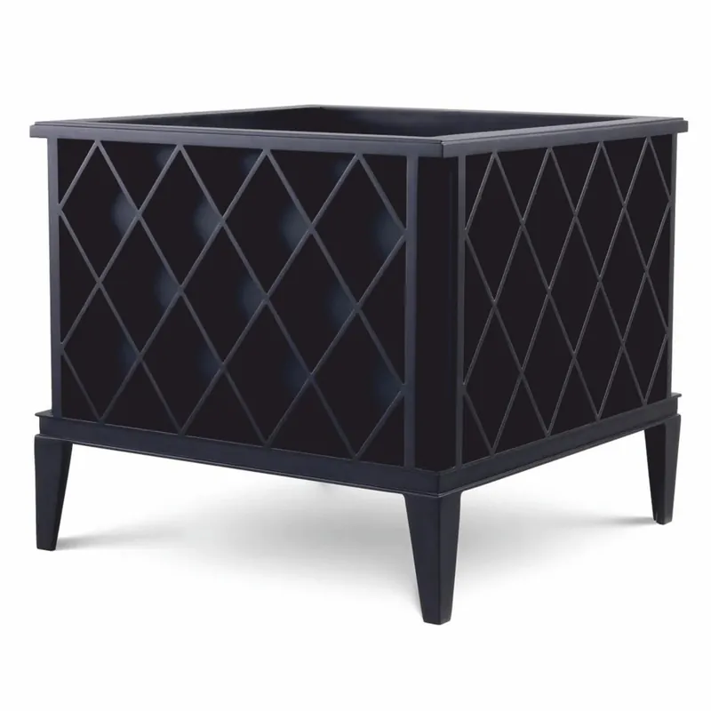 Casa Padrino Luxus Blumentopf Schwarz 76 x 76 x H. 69 cm - Garten Deko Neu