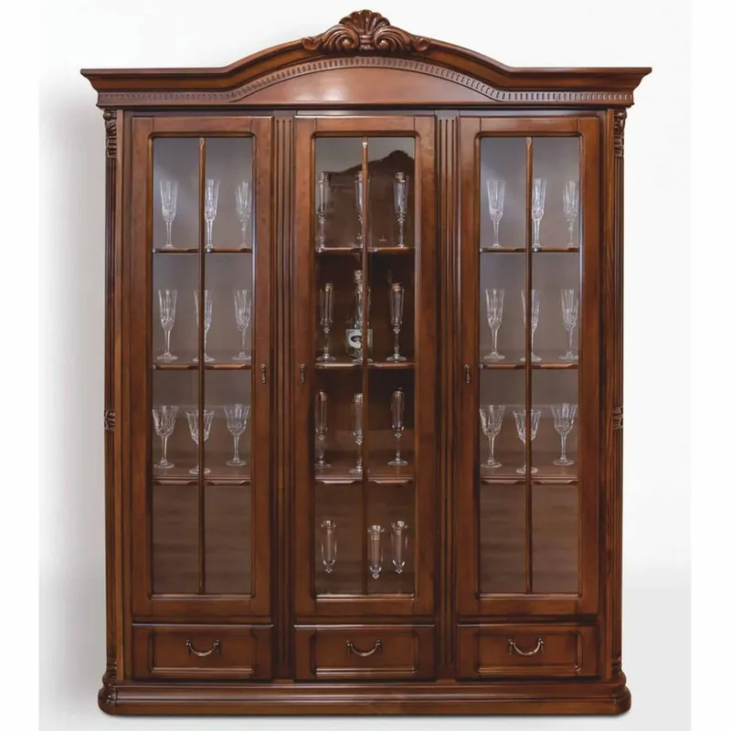 Casa Padrino Luxus Barock Vitrine Dunkelbraun 178 x H. 220 cm - Barock Möbel Geprüft