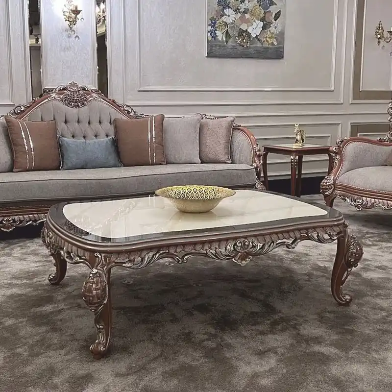 Casa Padrino Luxus Barock Couchtisch Creme / Schwarz / Braun / Silber - Barock Möbel Neue Kollektion