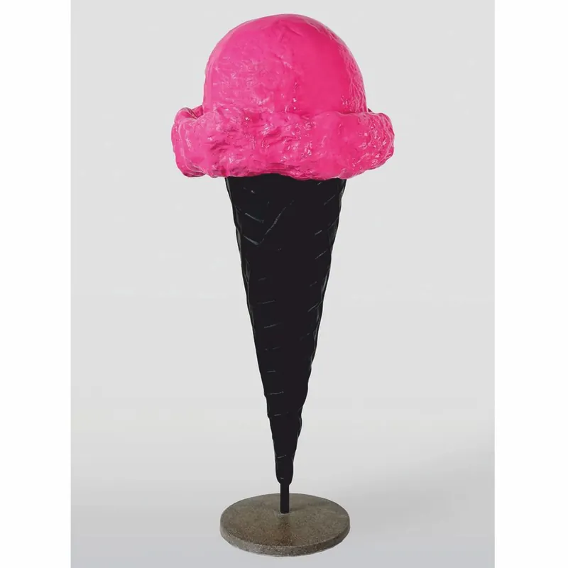 Casa Padrino XXL Deko Eis im Hörnchen Pink / Schwarz / Grau H. 155 cm - Eisdielen Dekoration Solange Der Vorrat Reicht