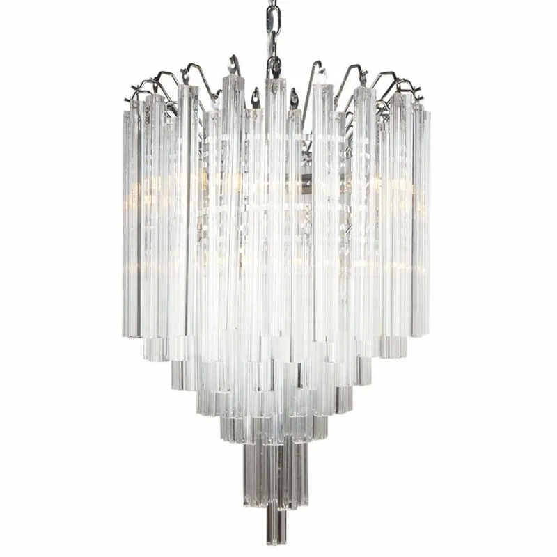 Casa Padrino Glas Kronleuchter Silber Ø 55 x H. 58 cm - Wohnzimmer Kronleuchter Online Kaufen
