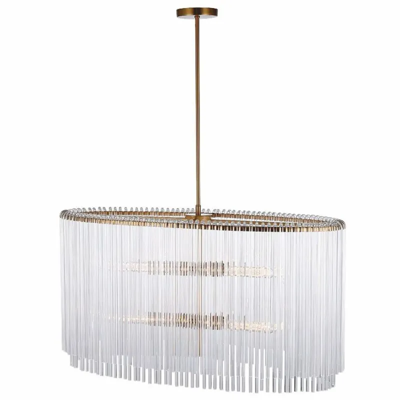 Zertifiziert Casa Padrino Glas Kronleuchter Gold 60 x 55 x H. 45 cm - Ovaler Kronleuchter