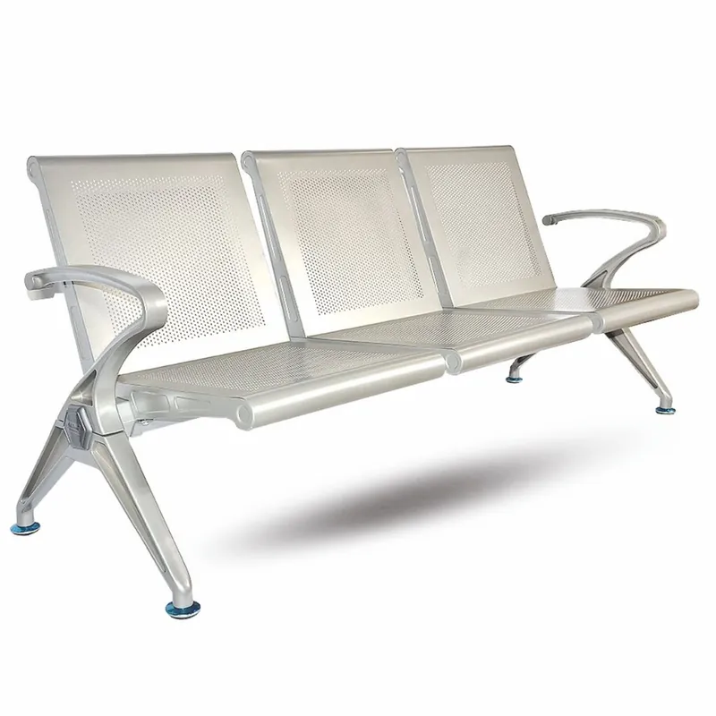 Direktkauf Casa Padrino 3er Besucherbank / Wartezimmerbank Silber 180 cm - Wartezimmer Möbel