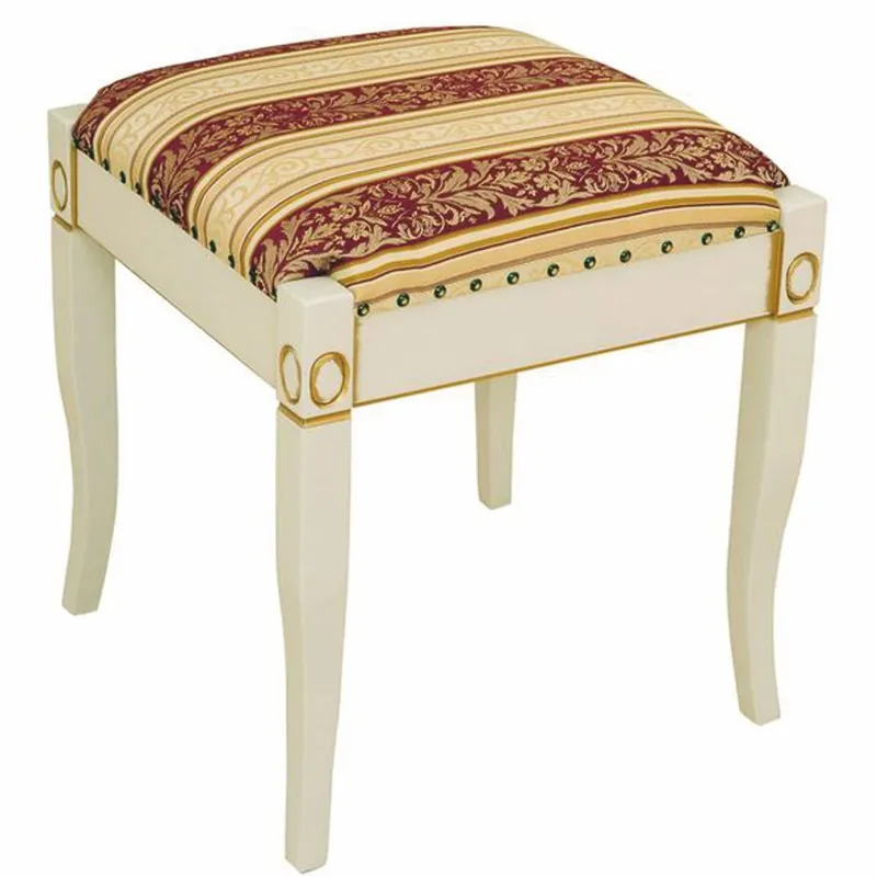 Casa Padrino Luxus Barock Hocker Bordeaurot / Creme / Weiß / Gold - Barock Möbel Schneller Versand