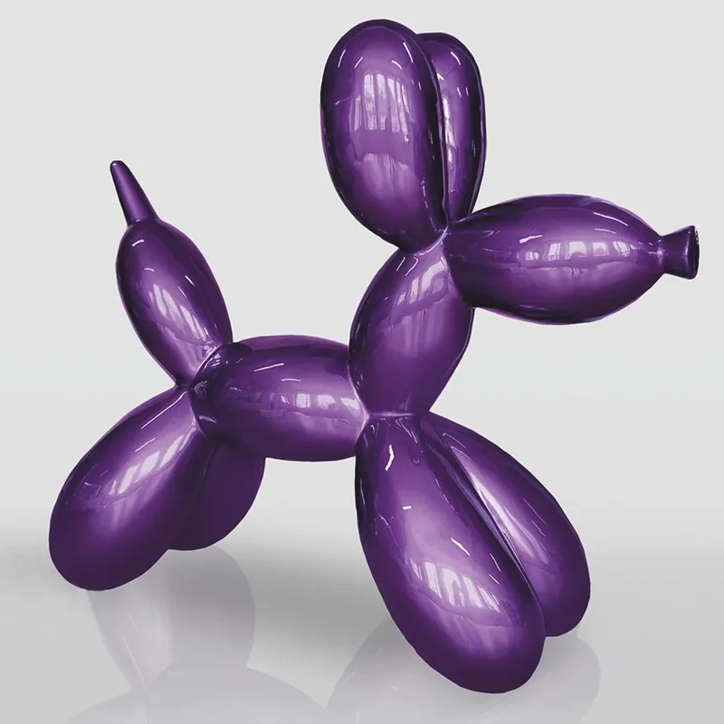 Casa Padrino XXL Deko Skulptur Ballon Hund Lila Metallic 210 cm - Riesige Garten Figur Sale