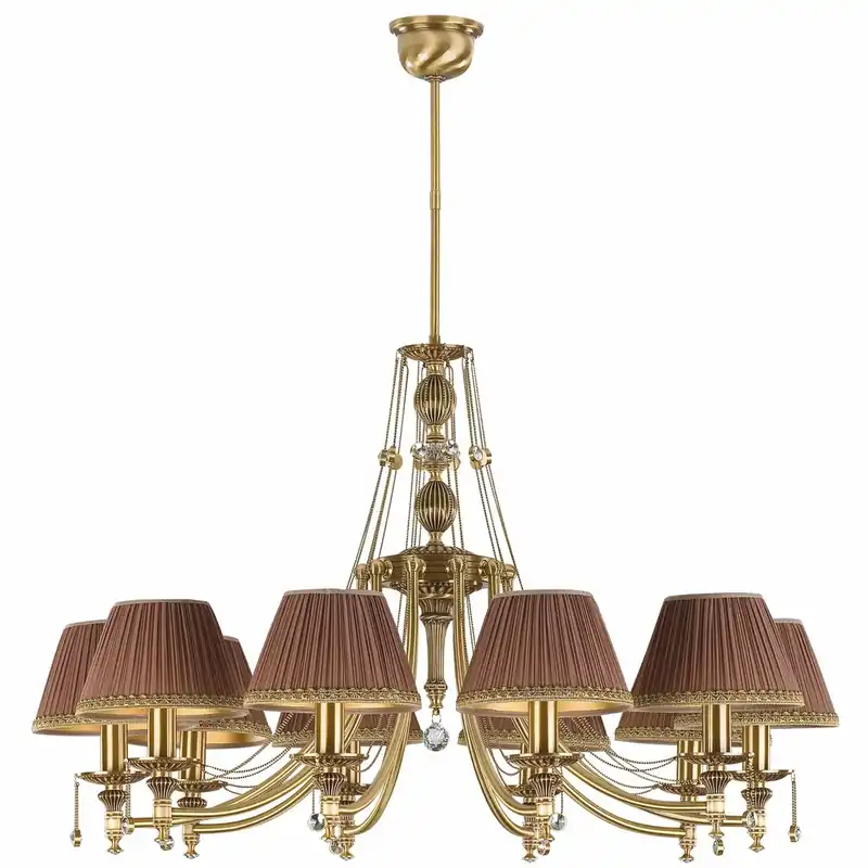 Highlight Casa Padrino Luxus Barock Kristall Kronleuchter Messing mit Patina / Dunkelbraun / Gold Ø 86 x H. 70 cm