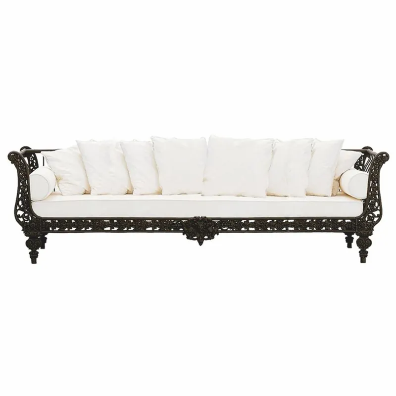 Neu Im Sortiment Casa Padrino Luxus Barock Sofa Schwarz / Weiß 300 cm - Barock Hotel & Garten Möbel