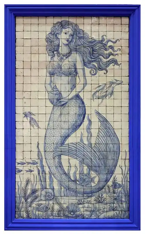 Garantierte Lieferung Casa Padrino Luxus Barock Wandgemälde Meerjungfrau Creme / Blau H. 280 cm - Barock Wanddeko