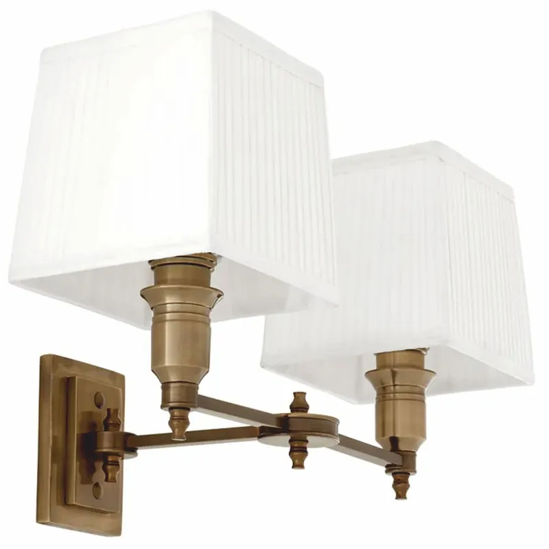 Jetzt Kaufen Casa Padrino Luxus Doppel Wandleuchte Antik Messing / Weiß 40 cm - Luxus Leuchten