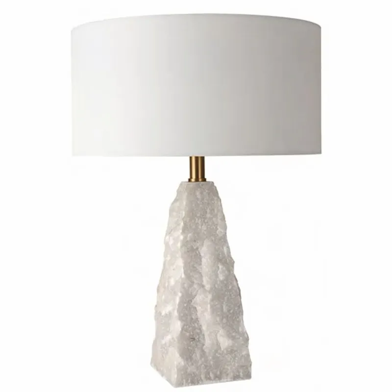 Angebot Casa Padrino Luxus Naturstein Tischleuchte Weiß / Messing H. 56 cm - Schreibtischleuchte