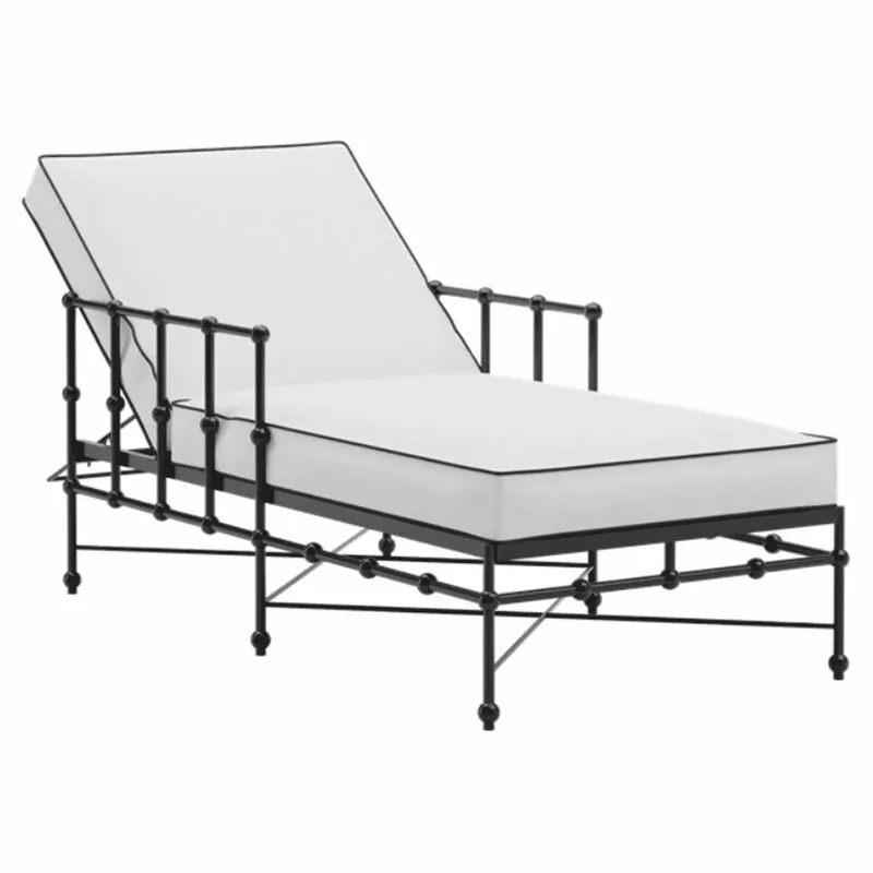 Super-Preis Casa Padrino Luxus Gartenliege mit Armlehnen Schwarz / Weiß 198 cm - Hotel & Garten Möbel