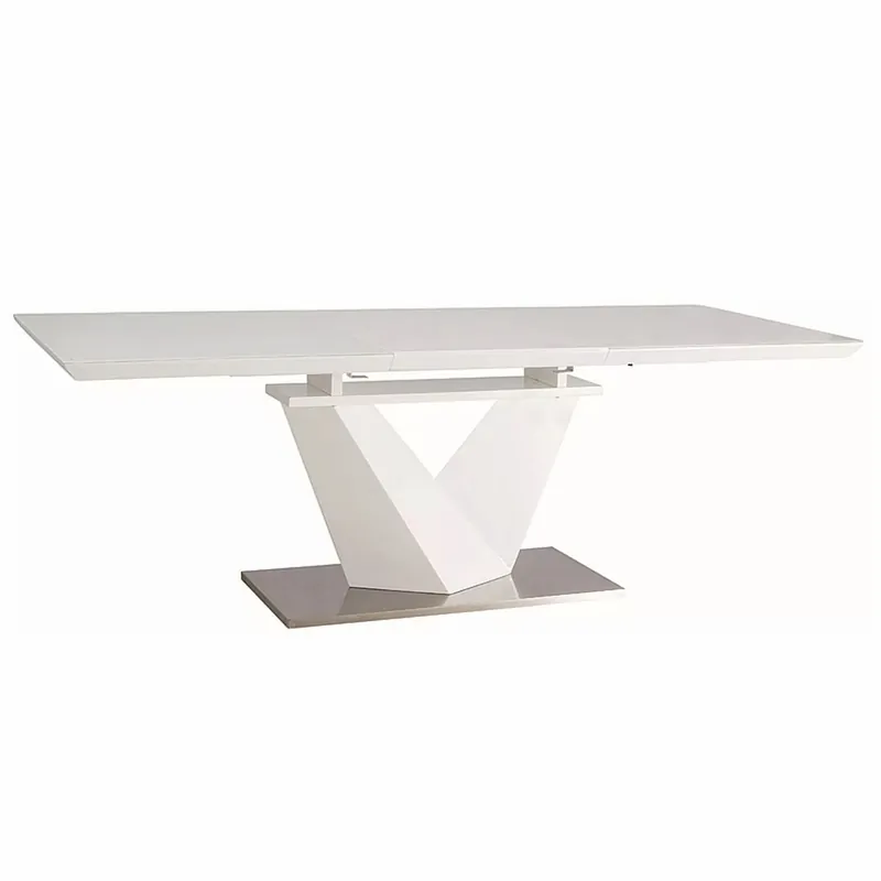 Casa Padrino Designer Esstisch Weiß / Silber 160-220 cm - Ausziehbarer Küchentisch Rabatt