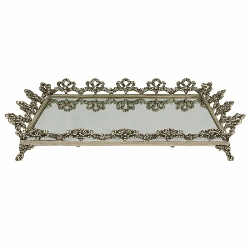 Casa Padrino Barock Tablett Silber 50 cm - Barockstil Gastronomie Accessoires Letzte Chance