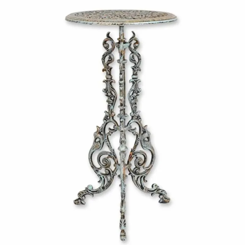 Nur Heute Casa Padrino Jugendstil Gusseisen Blumentisch Antik Hellgrün H. 69 cm - Garten Möbel