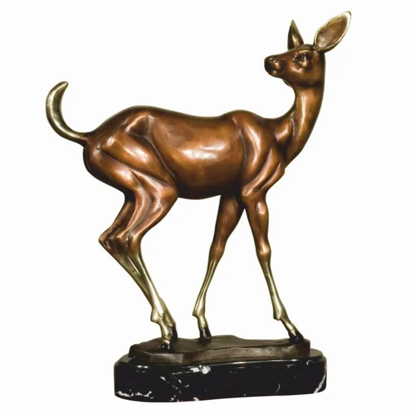 Ausverkauf Casa Padrino Luxus Deko Skulptur Reh Bronze / Gold / Schwarz H. 42 cm - Bronze Figur