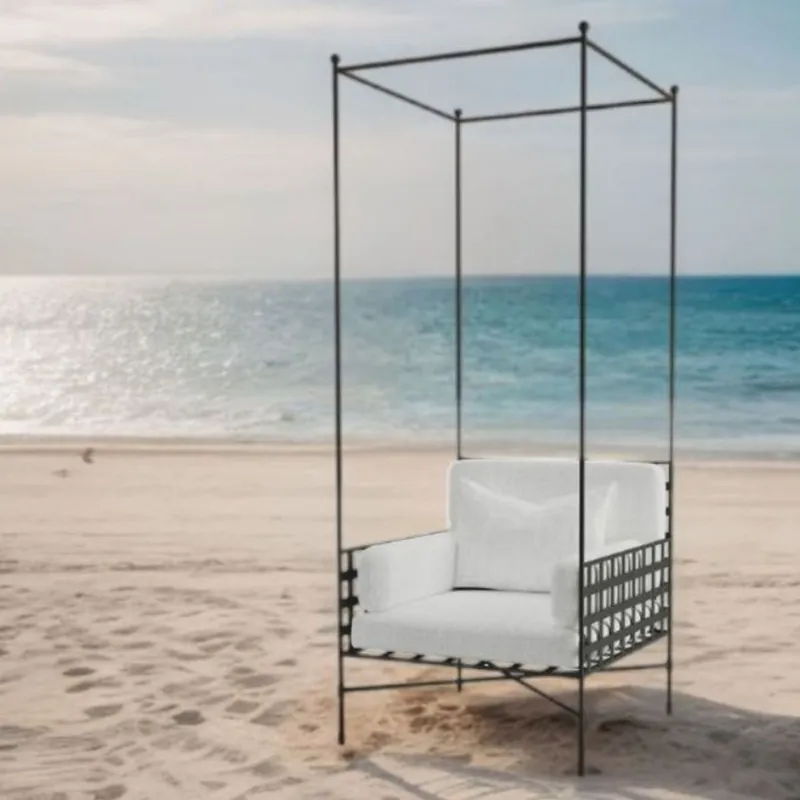 Billig Casa Padrino Luxus Schmiedeeisen Sessel Schwarz / Grau H. 200 cm - Hotel & Garten Sessel