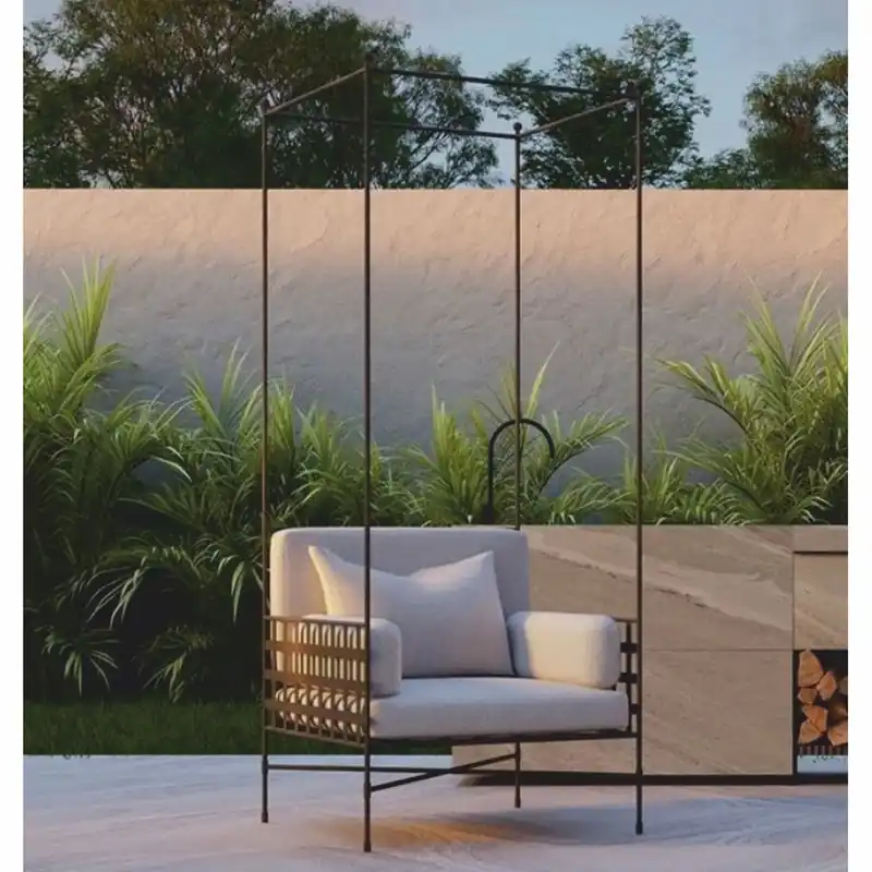 Direkt Vom Hersteller Casa Padrino Luxus Schmiedeeisen Sessel Braun / Grau H. 200 cm - Hotel & Garten Sessel