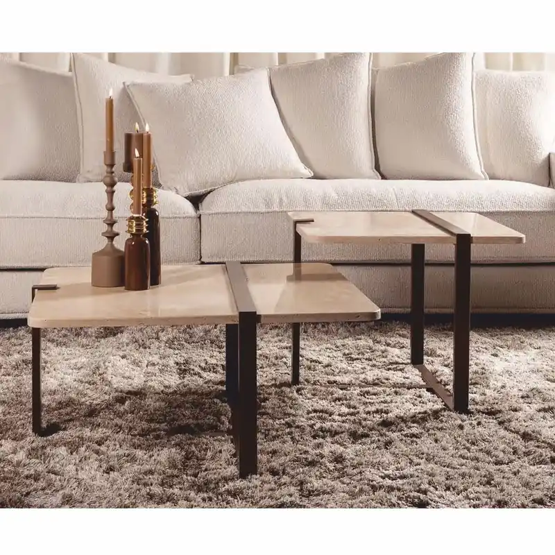 Letzte Chance Casa Padrino Luxus Couchtisch Set Beige / Braun - Wohnzimmer & Hotel Möbel