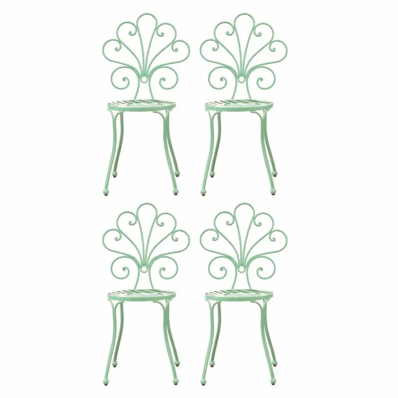 Jetzt Bestellen Casa Padrino Jugendstil Gartenstuhl 4er Set Mintgrün H. 91 cm - Garten Möbel