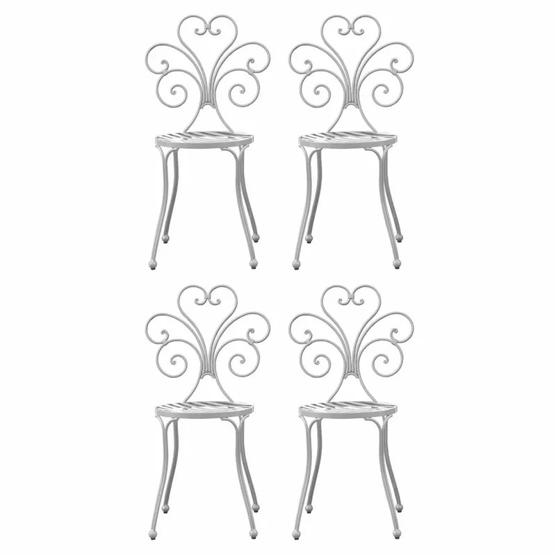 Nur Für Kurze Zeit Casa Padrino Jugendstil Gartenstuhl 4er Set Grau H. 89 cm - Garten Möbel