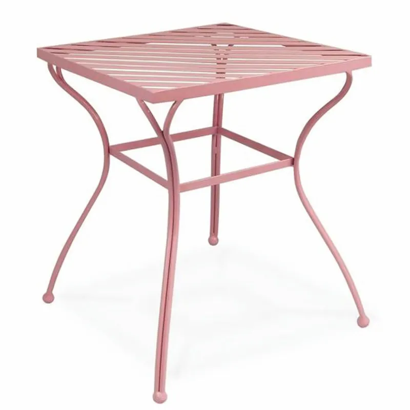 Casa Padrino Jugendstil Gartentisch Rosa 55 x H. 65 cm - Nostalgische Garten Möbel Echt