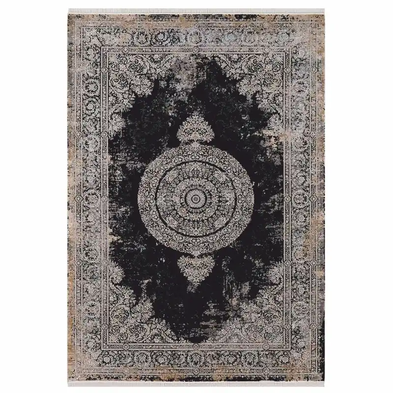 Casa Padrino Luxus Barock Viskose Teppich Vintage Schwarz - Verschiedene Größen Direkt Vom Hersteller