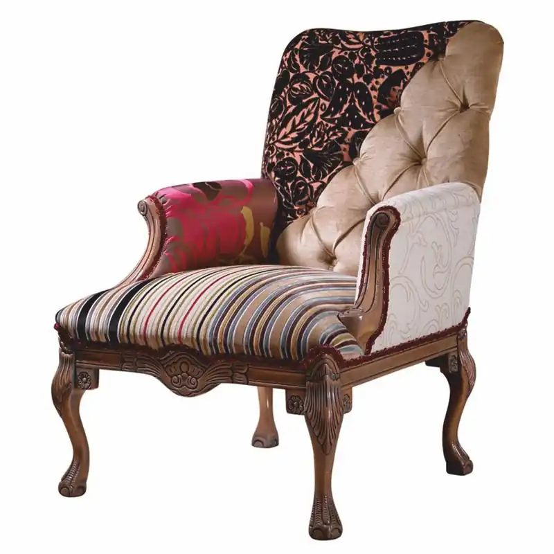 Heißes Angebot Casa Padrino Luxus Barock Patchwork Sessel Bunt / Braun - Barock Wohnzimmer Möbel