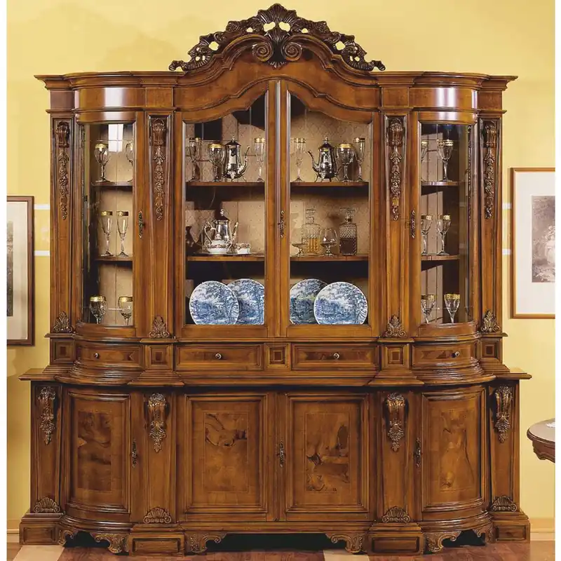 Wochenendangebot Casa Padrino Luxus Barock Vitrine Braun 241 x H. 255 cm - Barock Möbel - Made in Italy