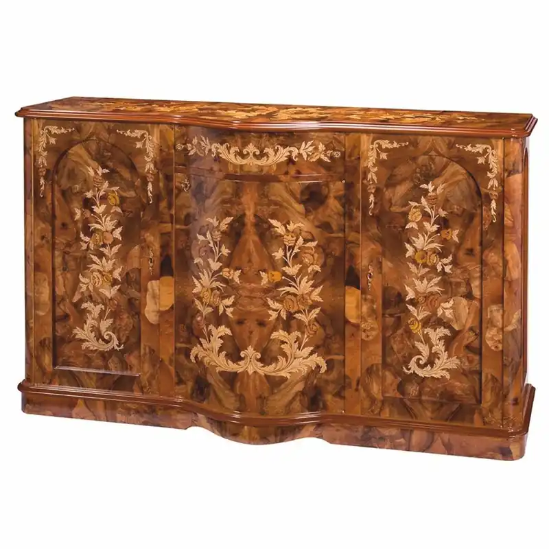 Casa Padrino Luxus Barock Sideboard Braun Intarsien 153 cm - Barock Möbel - Made in Italy Solange Der Vorrat Reicht