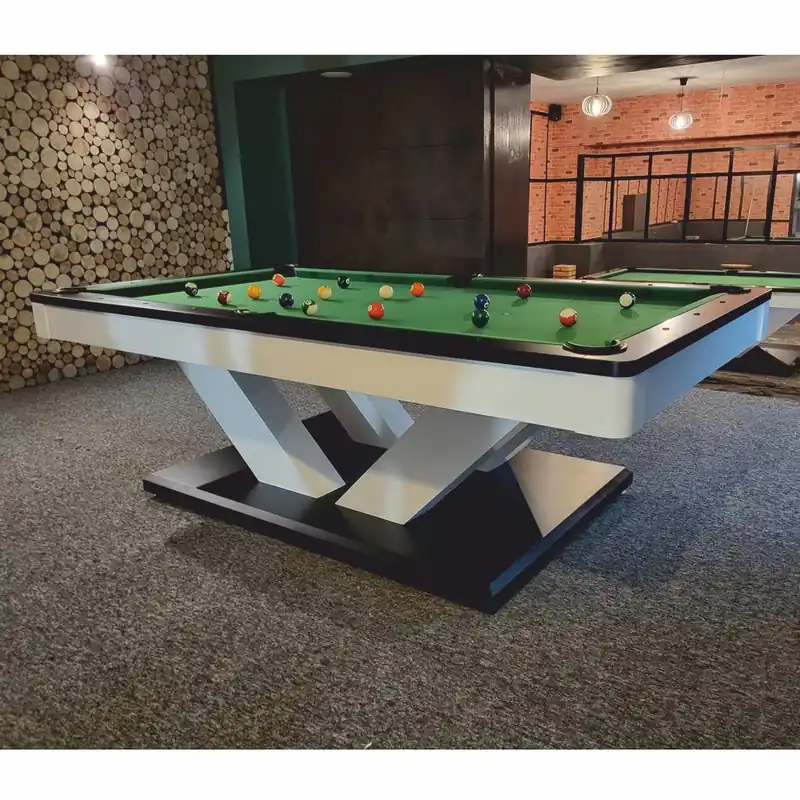 Casa Padrino Luxus Pool Billardtisch / Esstisch 8ft Weiß / Schwarz / Grün Finale Aktion