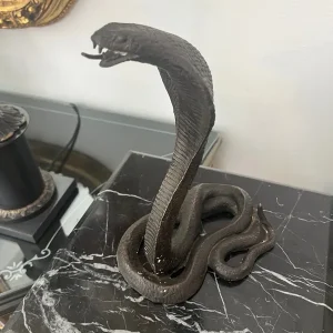 Top-Angebot Casa Padrino Bronzeskulptur Cobra 28 cm – Schlange Figur Bronze Antik Deko Kobra **EB**