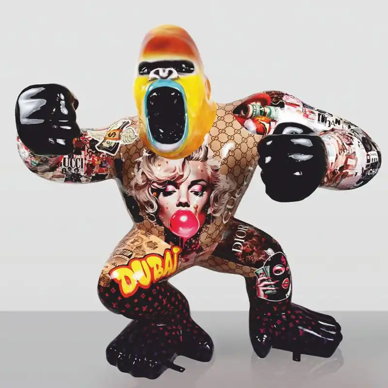 Jetzt Bestellen Casa Padrino XXL Deko Skulptur Gorilla Affe Bunt H. 180 cm - XXL Garten Figur