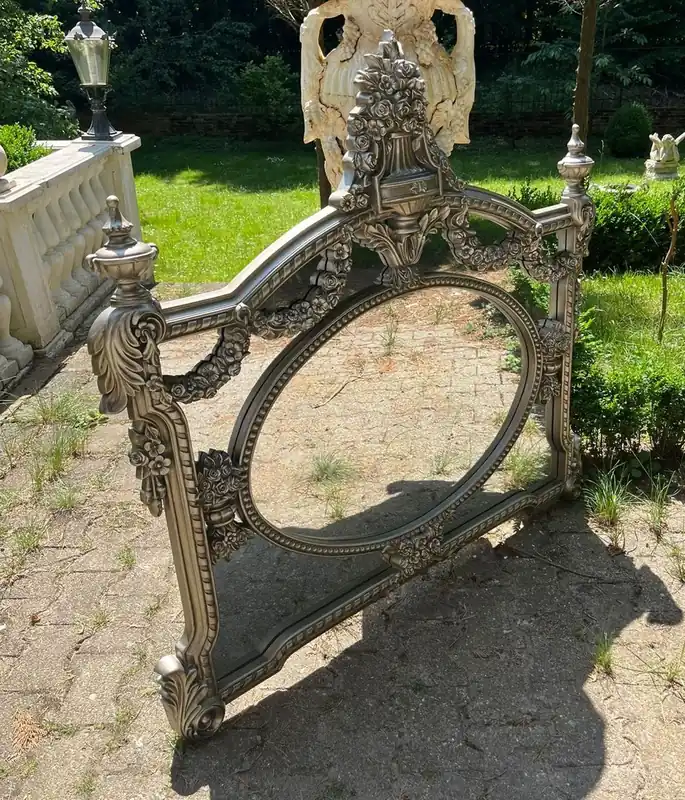 Finale Aktion Casa Padrino Barock Spiegel Silber 131 cm - Prunkvolle Barockstil Möbel