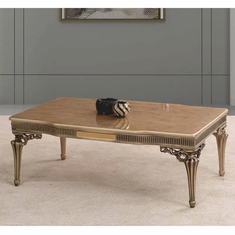 Casa Padrino Luxus Barock Massivholz Couchtisch Gold 120 cm - Barock Wohnzimmer Möbel Neue Kollektion