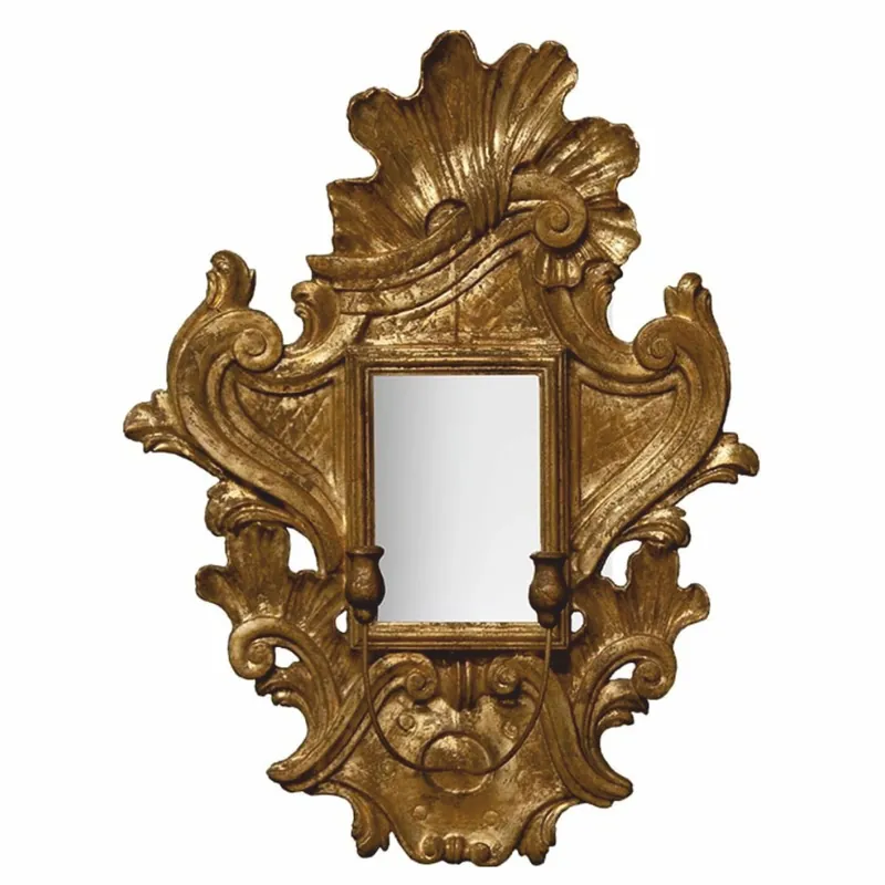 Nur Für Kurze Zeit Casa Padrino Luxus Barock Spiegel mit Kerzenhalter Antik Gold H. 85 cm - Made in Italy