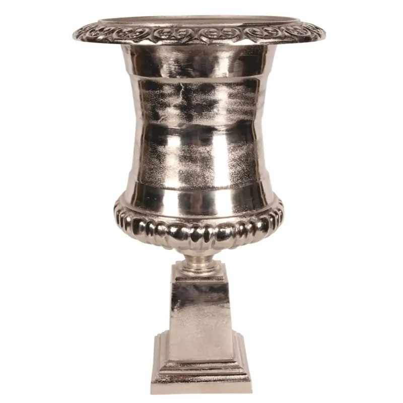 Casa Padrino Barock Aluminium Blumentopf Silber H. 71 cm - Barock Deko Accessoires Top-Angebot